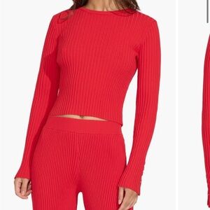 Solid & Striped Landman Sweater Top in Red